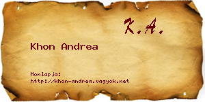 Khon Andrea névjegykártya